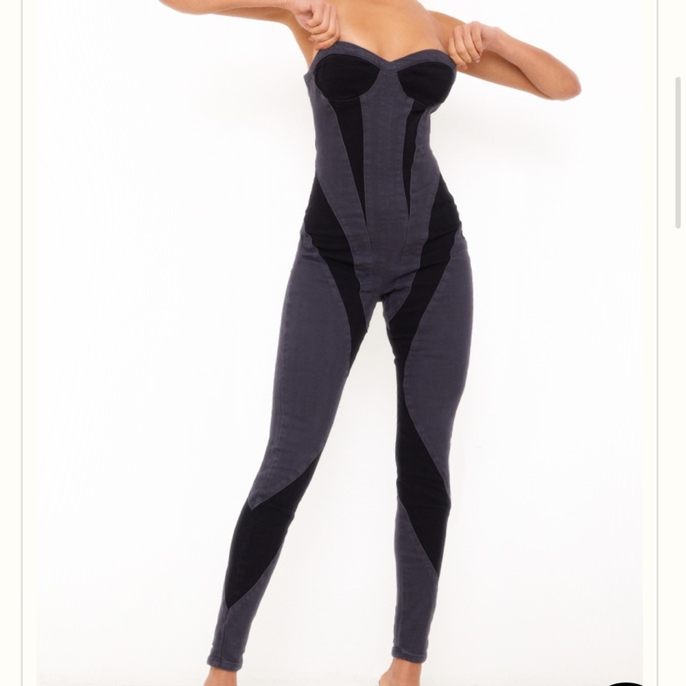 Gray & Black Contrast Jumpsuit